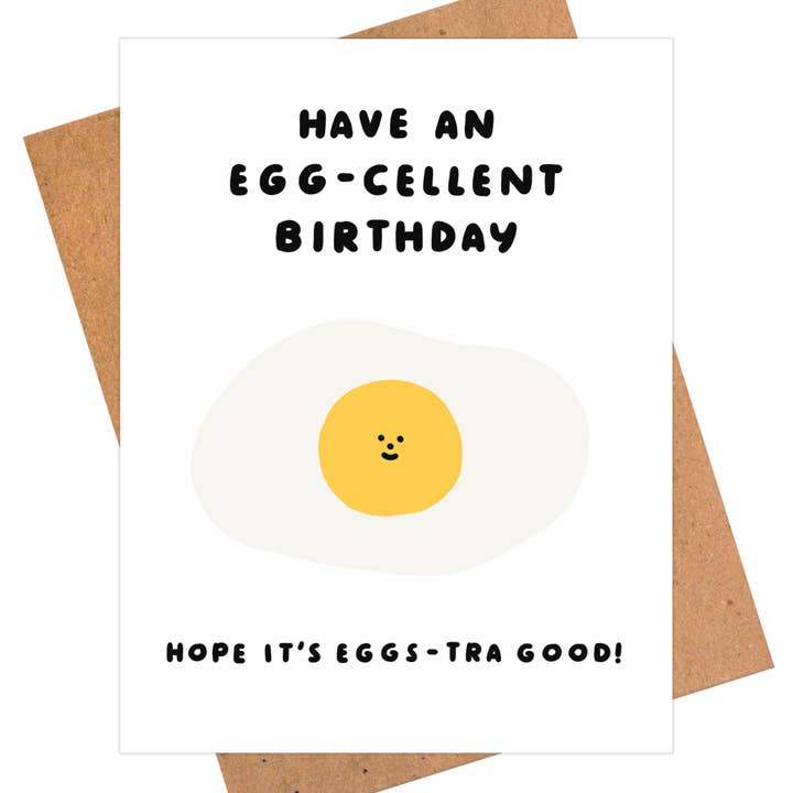 iej studio - Wholesale Birthday Card - Egg-Cellent Birthday Card - Food Pun