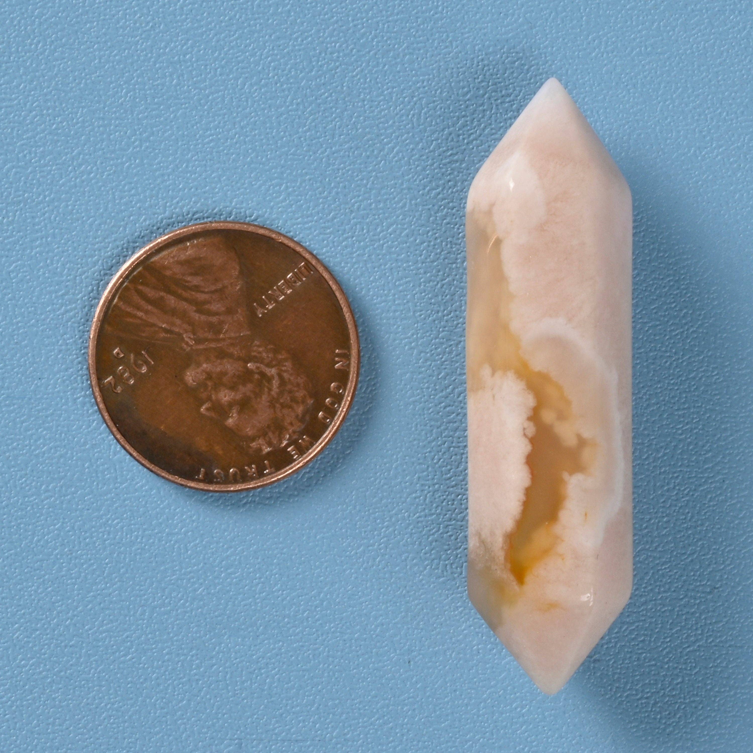 ilovebeadsusa - Wholesale Spiritual Stone/Crystal - 42mm Sakura Flower Agate Double Terminate Point Crystal2