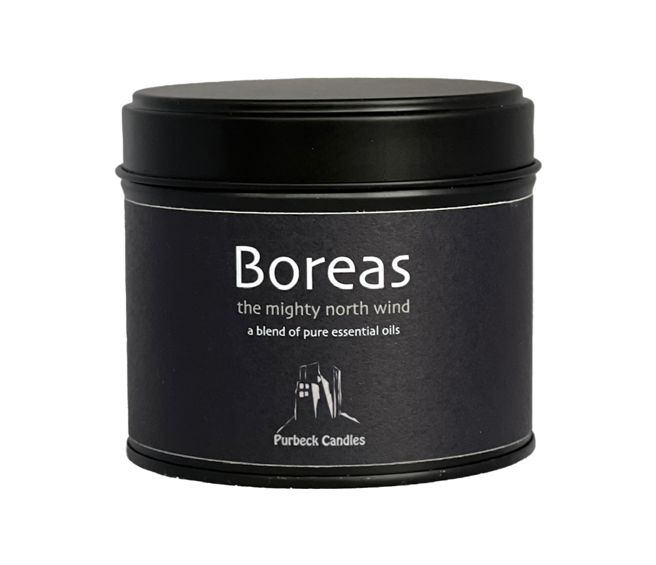 Purbeck Candles – wholesale Travel candles – Elements Range - Boreas  Essential Oil Candle 200g black Tin3