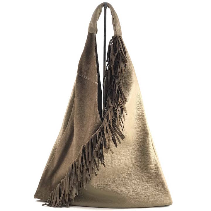 SAC FOURRE-TOUT GISELLE MATCH SUEDE BOHO FRANGE pour la vente par MILANO AMOUR
