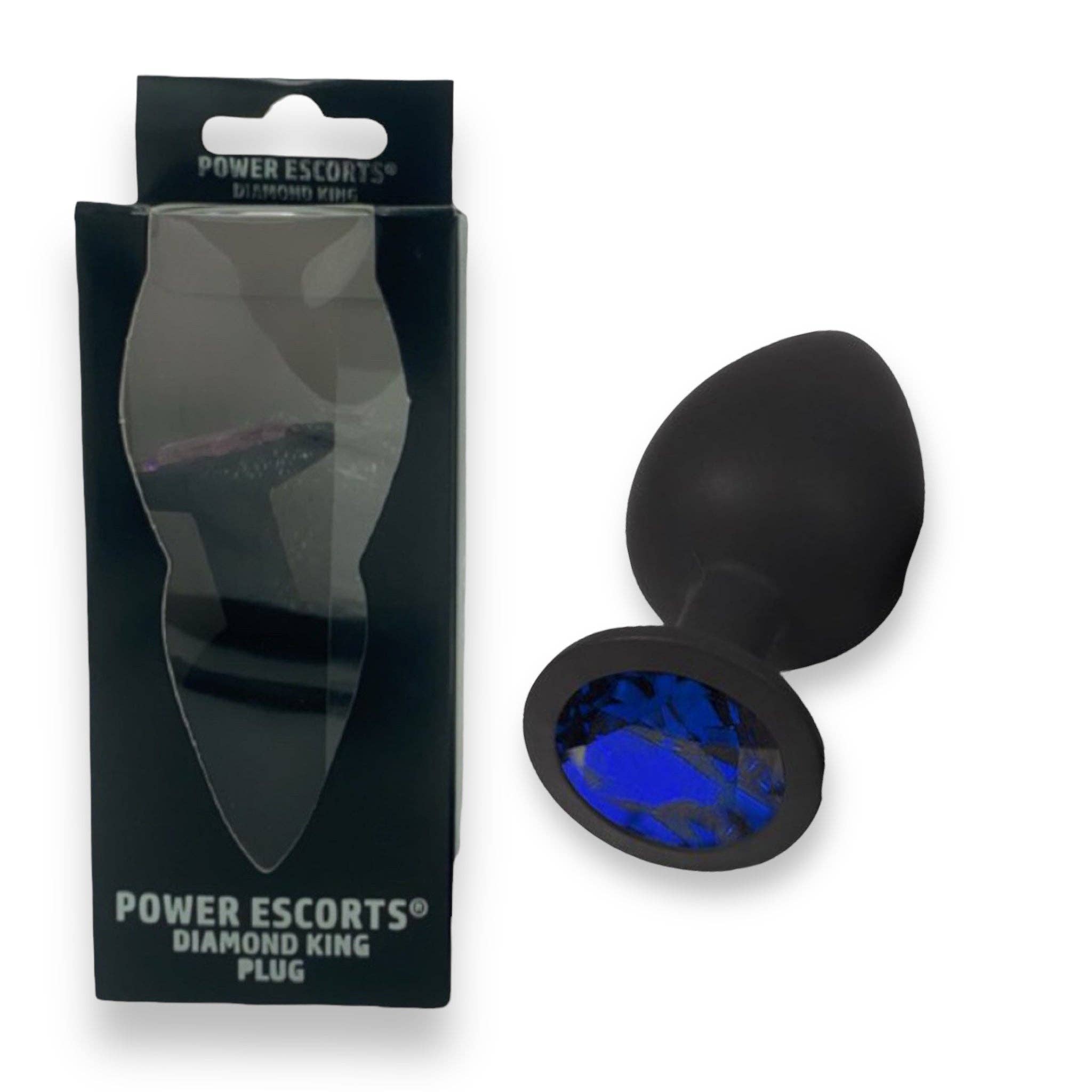 Kinky Pleasure - Wholesale Sex Toy - Power Escorts - BR135 - Diamond King - Silicone Butt Plug - Black - 6 Colors - 3 Sizes17