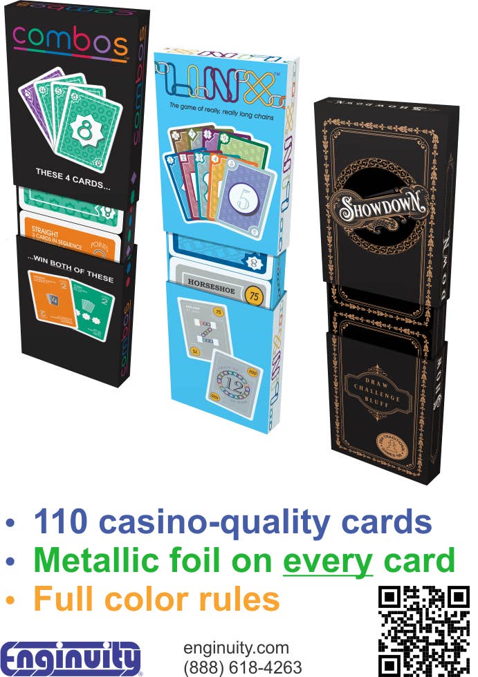Enginuity Games - Wholesale Card Game - FREE Script cards - teach your staff, teach your customers4