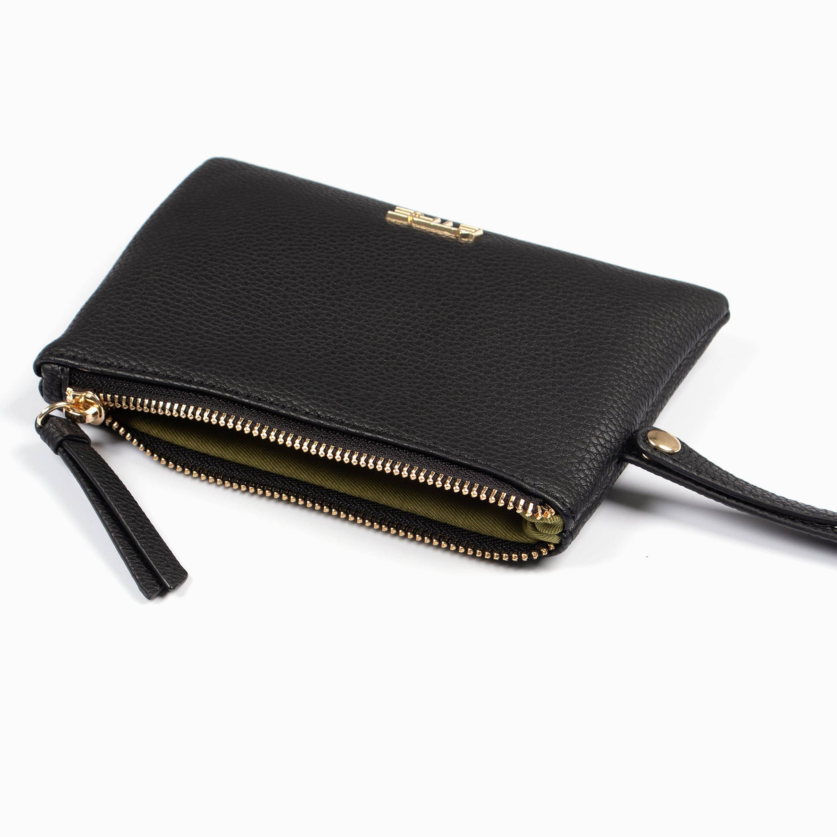 ÊTRE – wholesale Wristlet – Scout Wristlet Purse - Black, Pebbled Faux Leather1