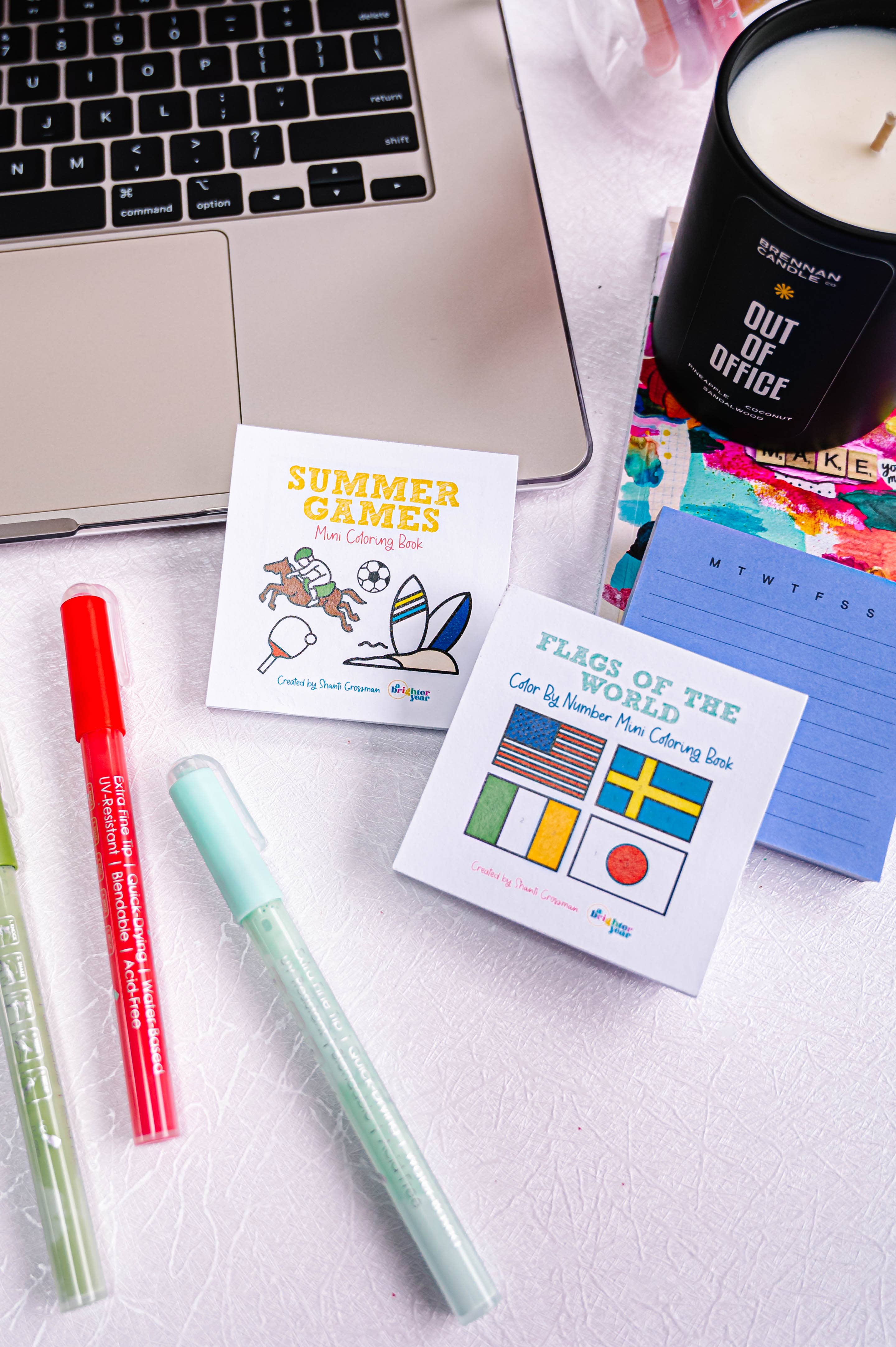 A Brighter Year – Engroshandel Malebog - Børn og baby – Verdens flag Farve efter nummer Børns mini malebog6