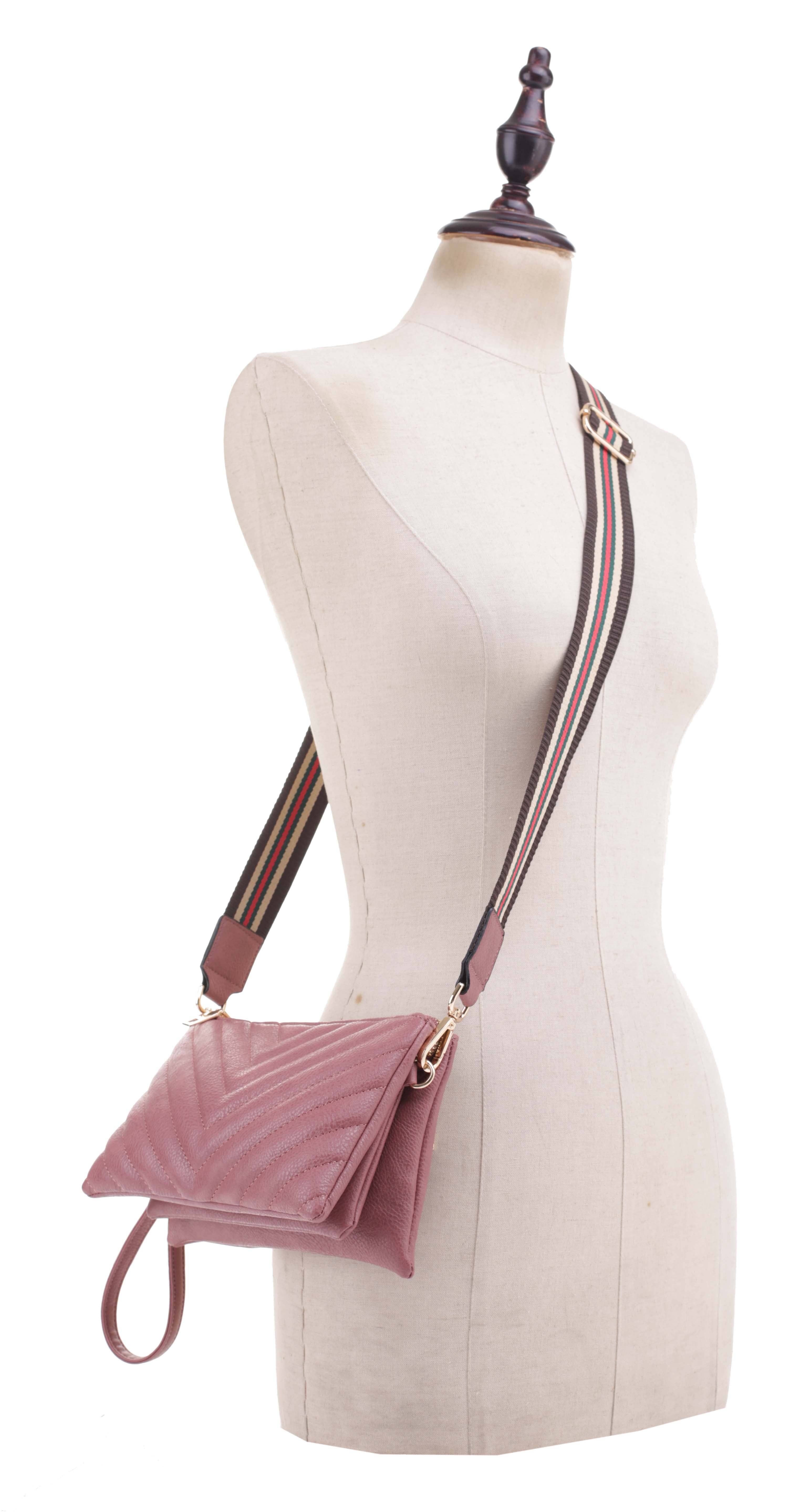 Isabelle Handbags - Vente Sac à bandoulière – femme - CVS20245 Sac bandoulière matelassé en chevrons avec sangle en toile2