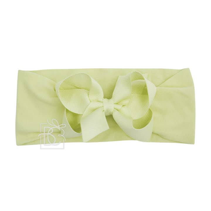 Beyond Creations, LLC - Wholesale Fashion Headband - Kids - WIDE PANTYHOSE HEADBAND W/CLASSIC GROSGRAIN BOW77