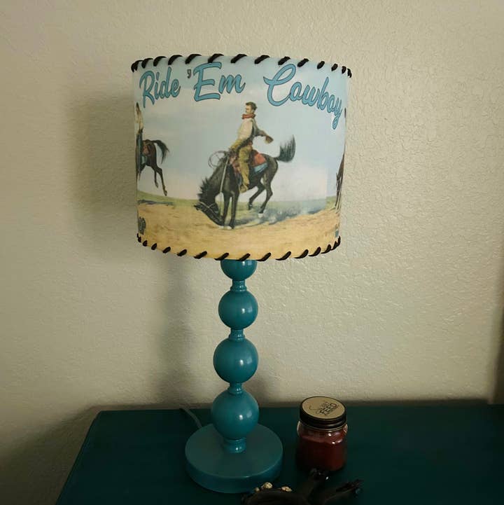 Red Dirt Ranch Clothing Company - Wholesale Lamp Shade - Lampshade Ride ‘Em Cowboy 19290
