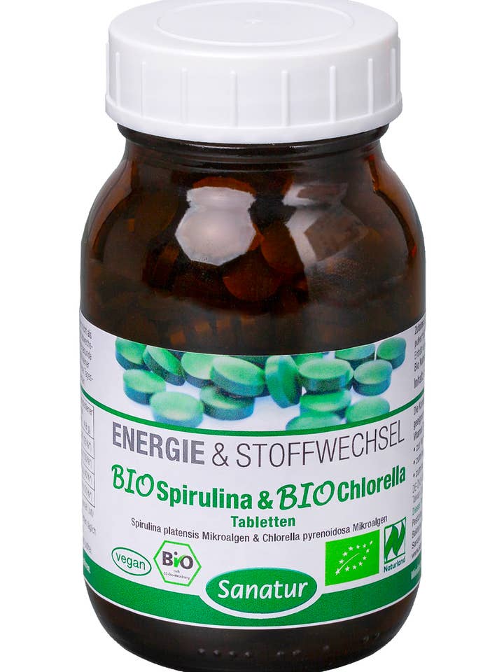 BioSpirulina & BioChlorella 250 tabletter, ENERGI & METABOLISME for engroshandel hos Sanatur GmbH