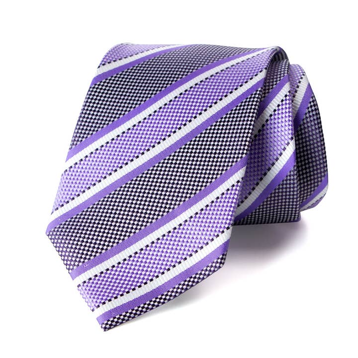 Men's Purple Striped Necktie (STYLE:1827.28PP) for wholesale by Spring Notion