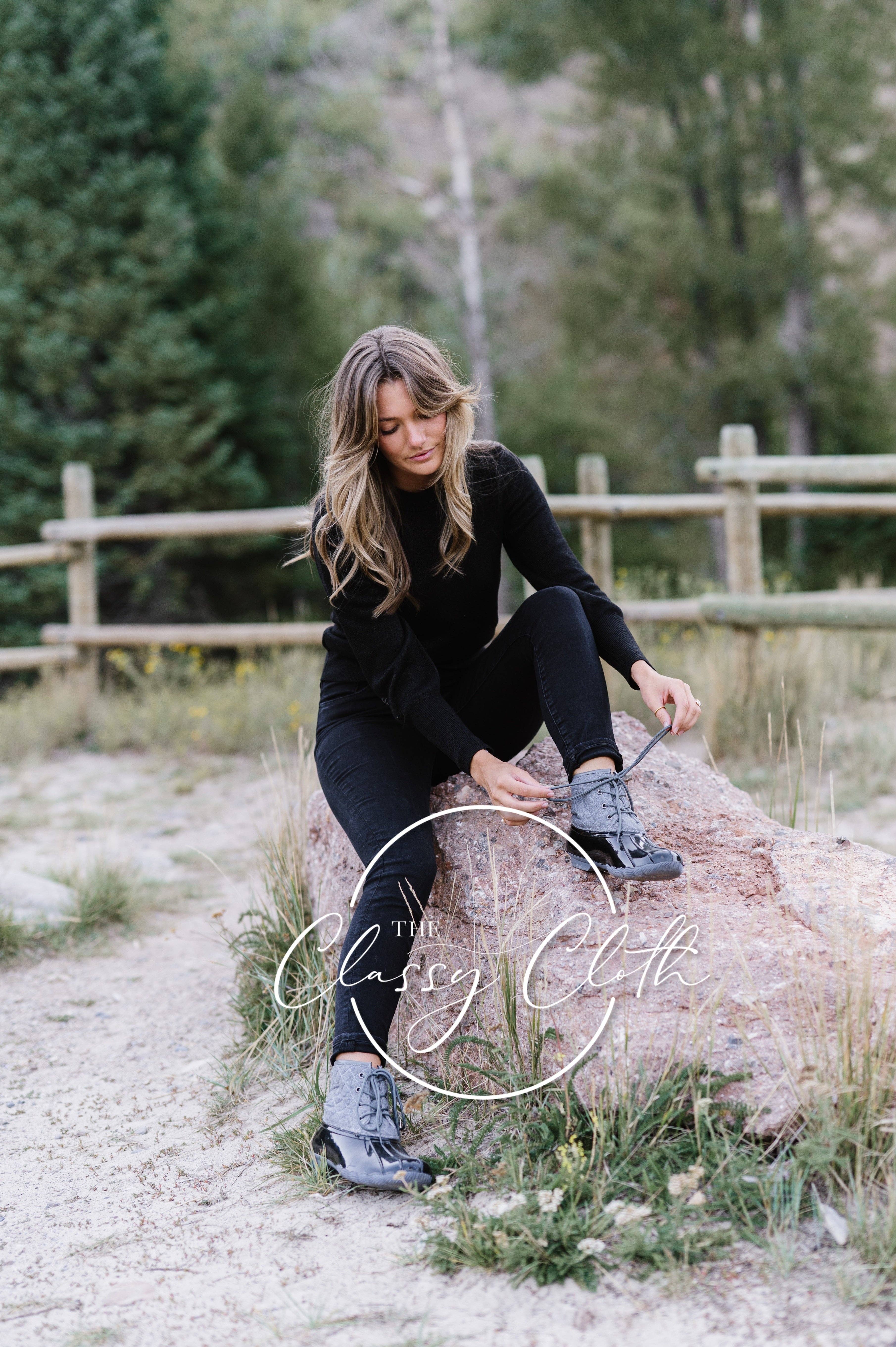 The Classy Cloth WS - Venta al por mayor Botas de agua - Mujer - Botas de pato Danielle - gris acolchado RTS4