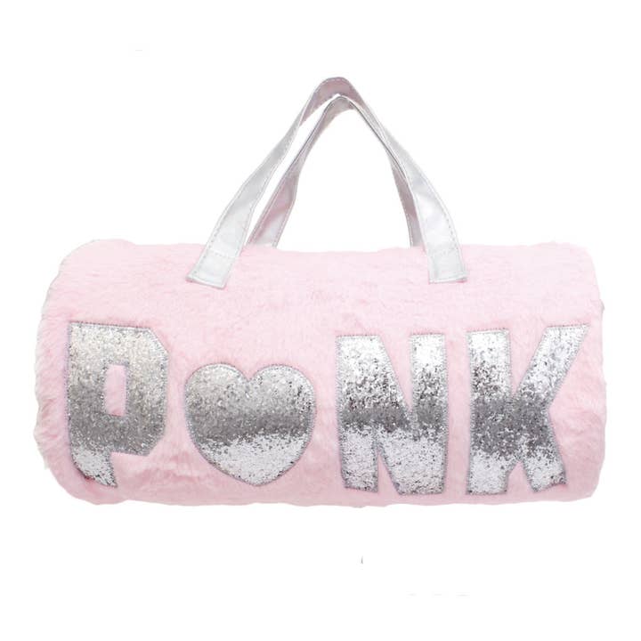 Pink Fur Glitter Duffel Bag for wholesale by PinktownUSA