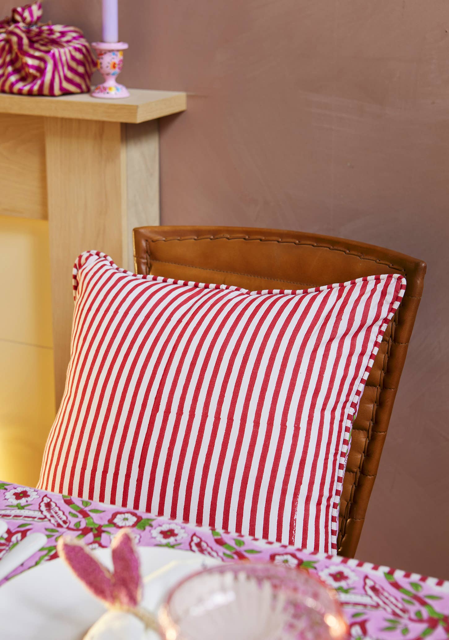 Namaste - Wholesale Throw Pillow Cover - Arana Floral Block Print Cushion Cover1