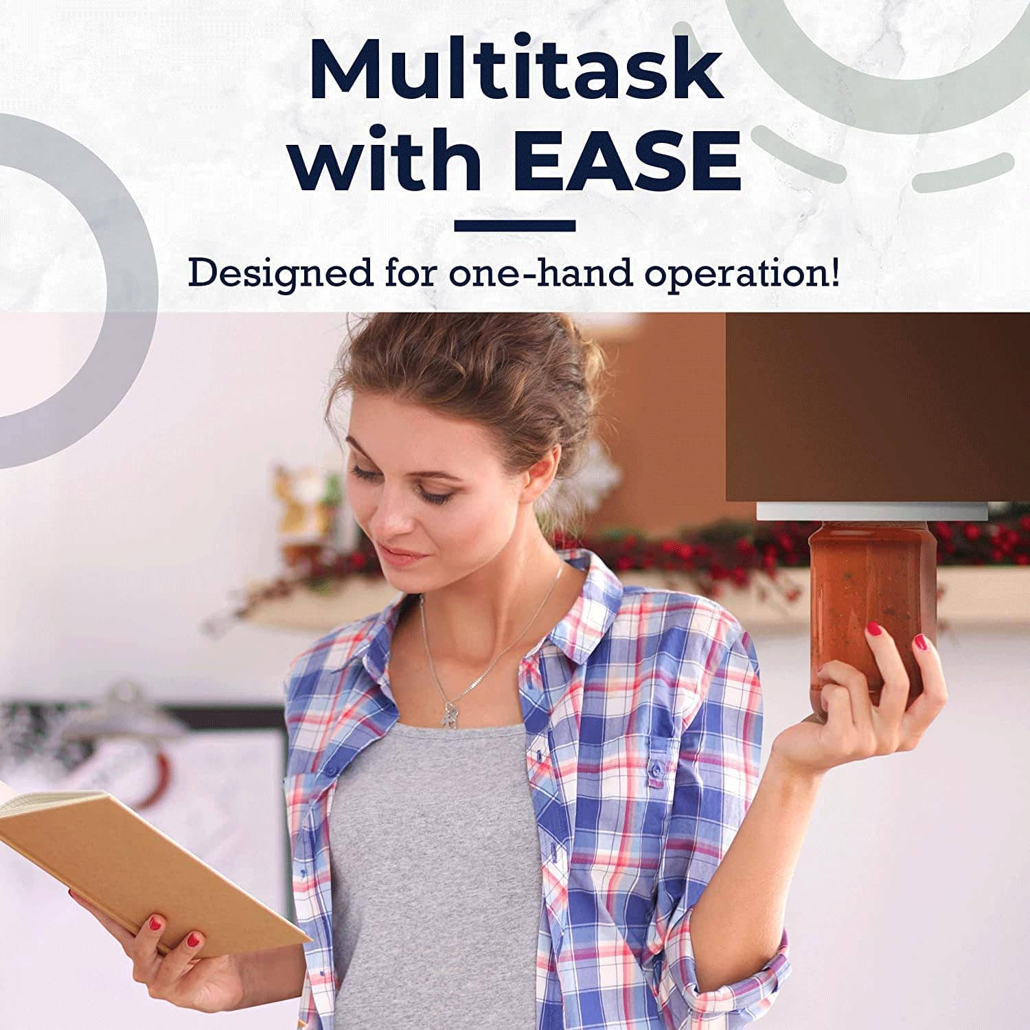 VIGOR - Vendita all'ingrosso Utensile/attrezzo da cucina - Apribarattoli da Sottopensile per Mani Deboli, Presa Facile8