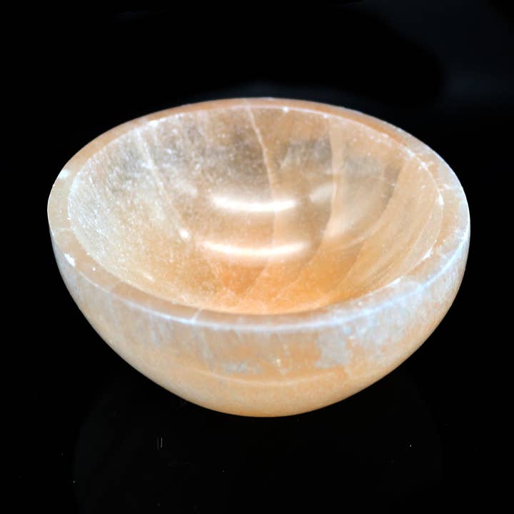 Orange Selenite Smudge Bowl (3 in.) for wholesale by Designs by Deekay Inc.