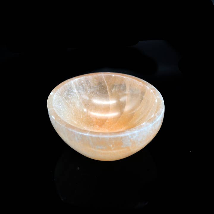 Orange Selenite Smudge Bowl (3 in.) for wholesale by Designs by Deekay Inc.