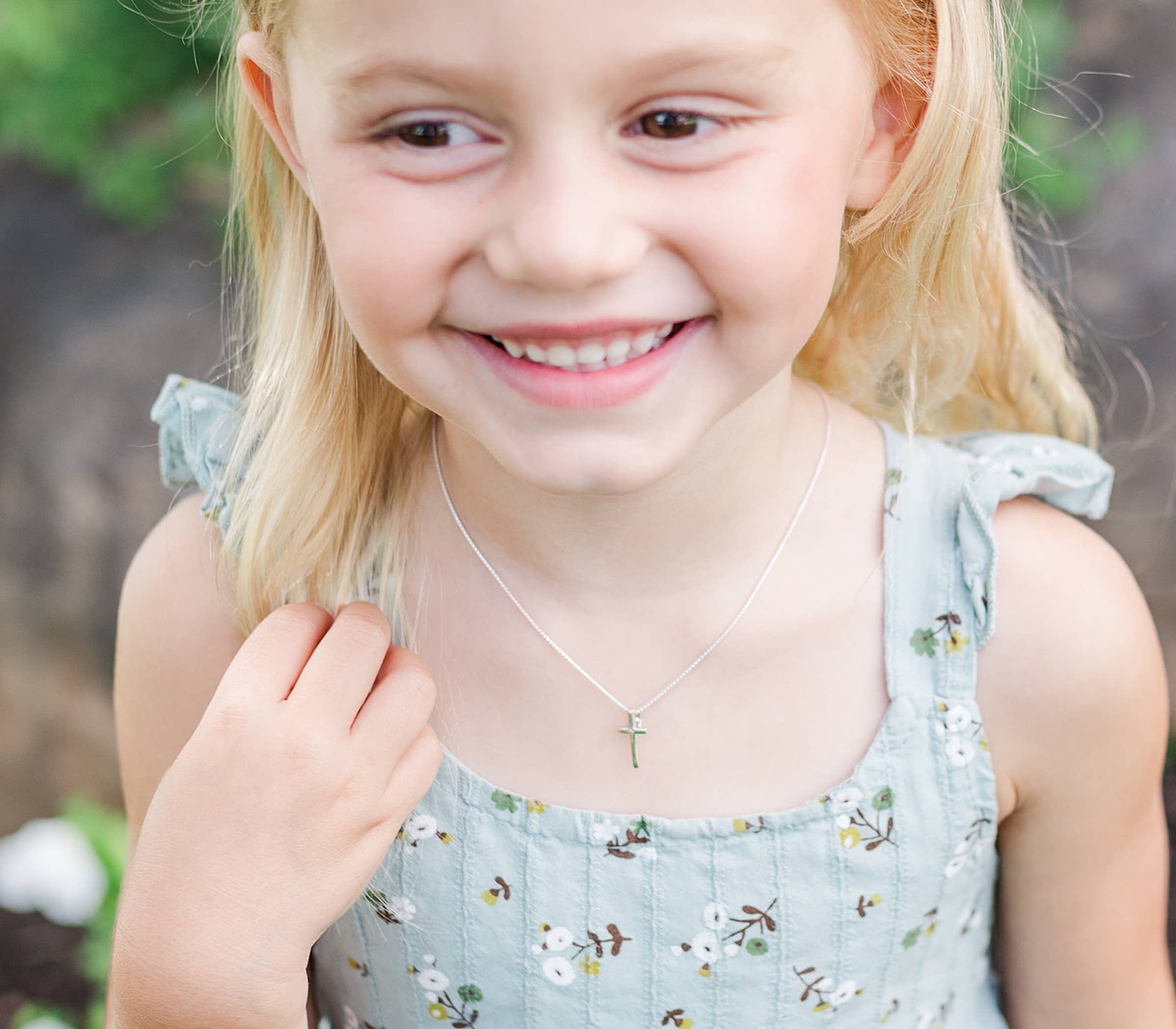 Cherished Moments - Wholesale Kids Necklace - Kids - Girls Sterling Silver Cross Charm Necklace-Baptism Communion3