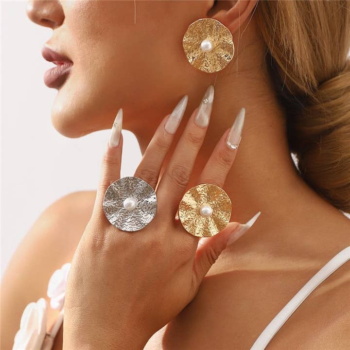 Metal Perle Rund Bule Ørering Ring for engroshandel hos Plush Looks