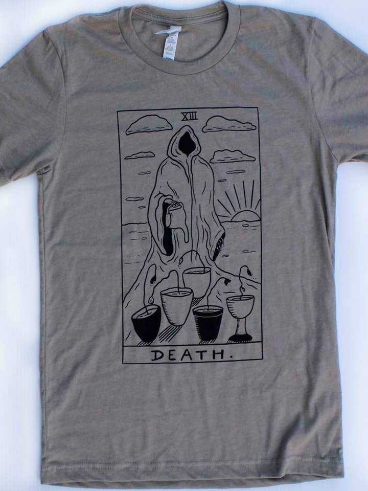 Death Shirt on Stone for wholesale by Yonder Studios