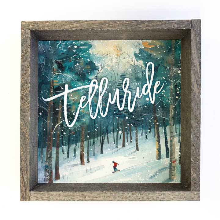 Hangout Home – wholesale Konsttryck – Anpassad snowboardåkare skidbacke träd - fjällstuga väggkonst0