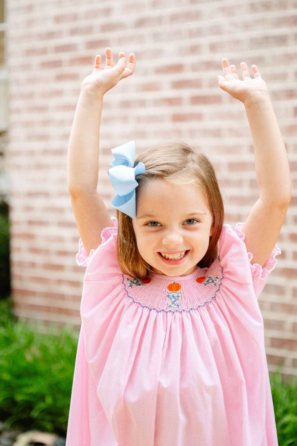 Ruth and Ralph - Wholesale Dress - Kids - Pumpkins Smocked Helen Dress3