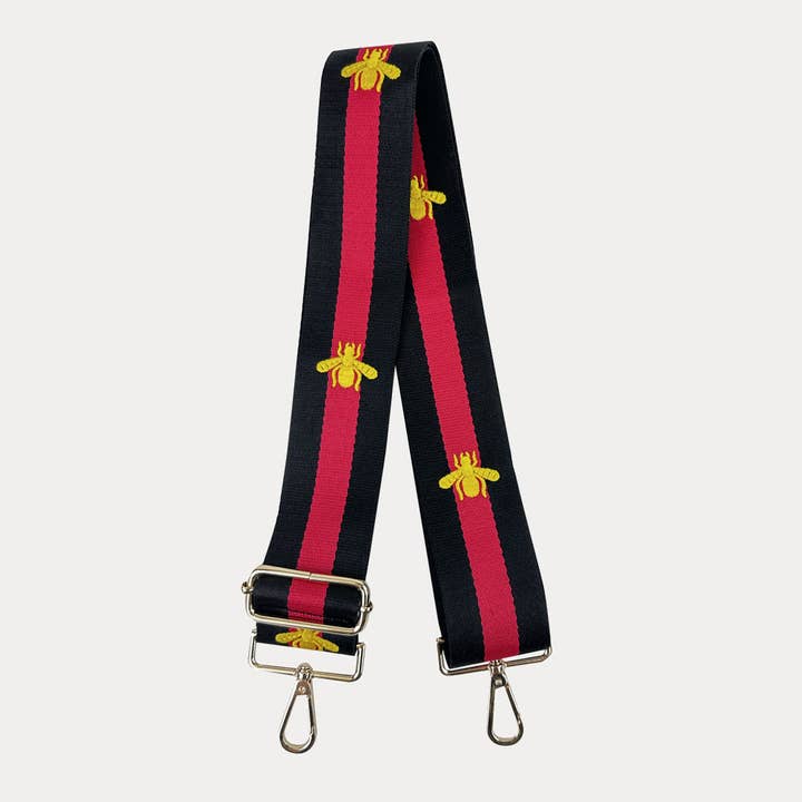 Tracolla a righe per borsa 2" - Nero/Rosso per la vendita all'ingrosso da parte di AHDORNED