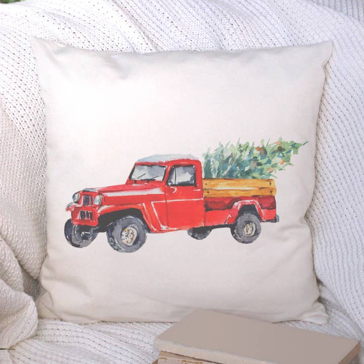 Christmas Truck Pillow Cover for wholesale by Go Charlotte