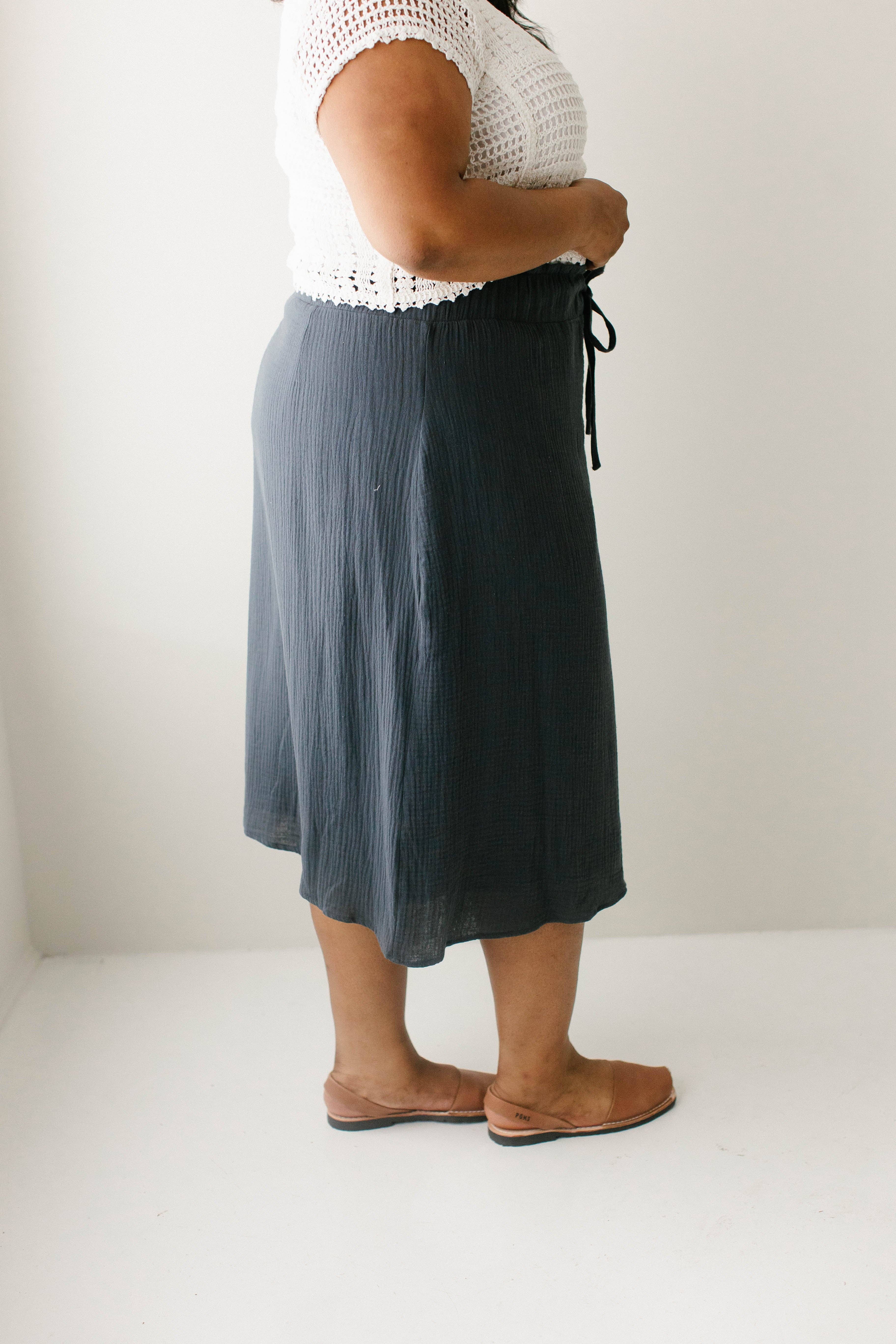 The Main Street Exchange - Wholesale Skirt - Women's - 'Courtney' Paper Bag Waist Cotton Gauze Skirt FINAL SALE14