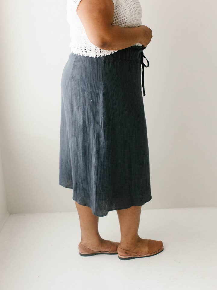 The Main Street Exchange - Wholesale Skirt - Women's - 'Courtney' Paper Bag Waist Cotton Gauze Skirt FINAL SALE14