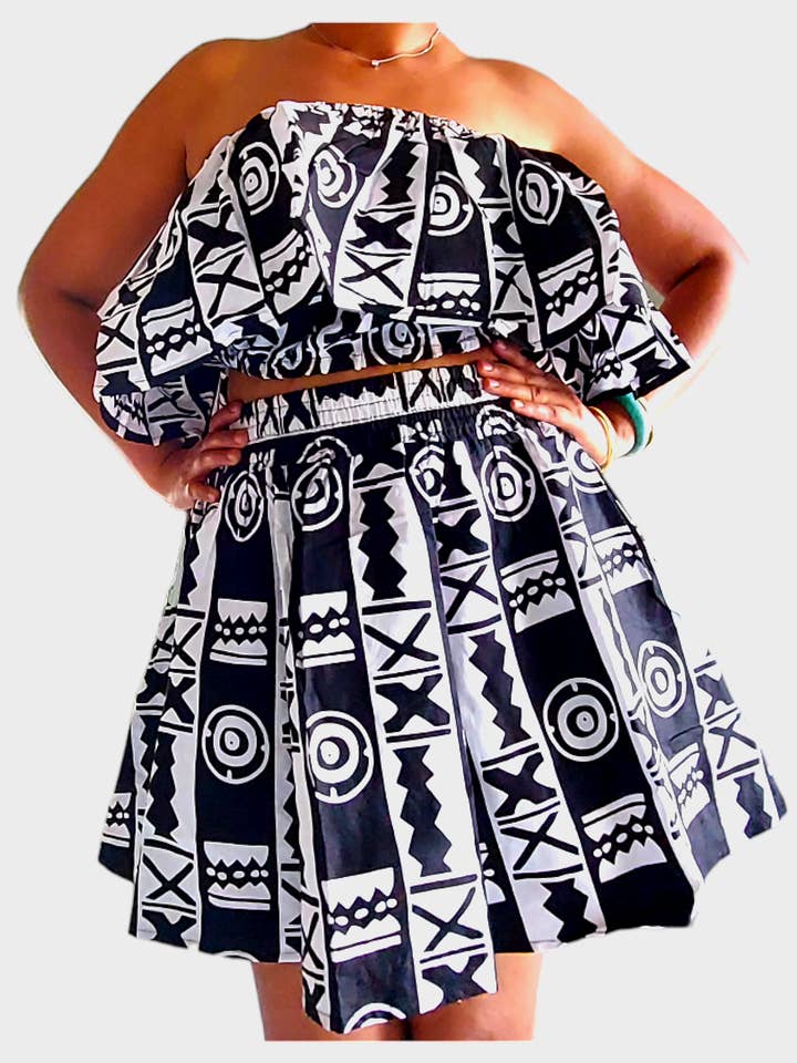 777 - Mini Skirt & Crop Top Set for wholesale by India Batik