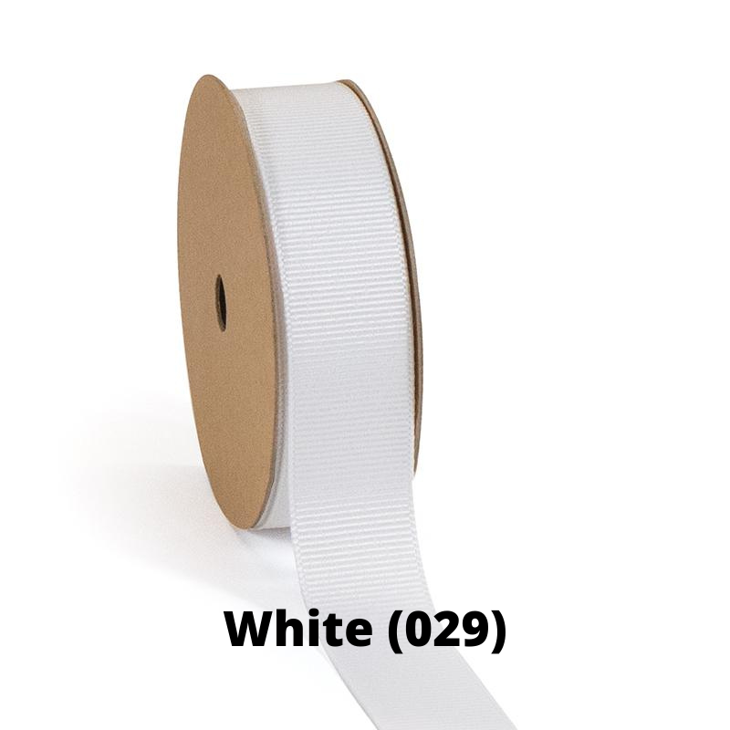 LA Ribbons Wholesale - Venta al por mayor Cintas - Envoltorio de regalos - Cinta de grogrén texturizada | Blanca (029)1