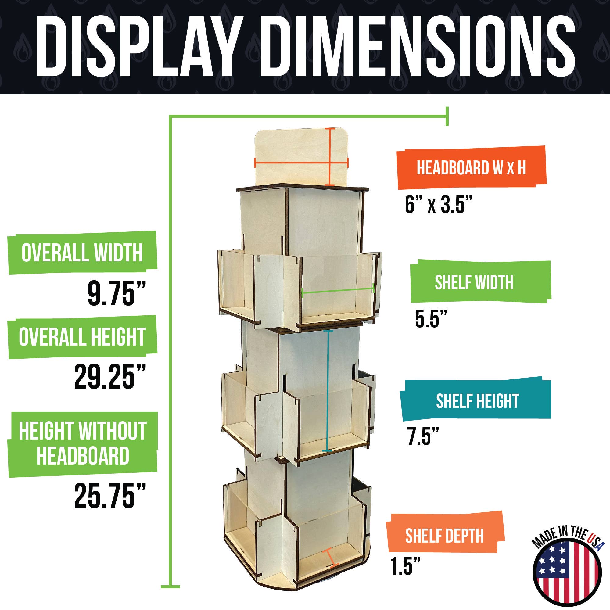 Torched Displays – wholesale Retailer display stand/case – Rotating Greeting Card Display Stand - 3 Tier2