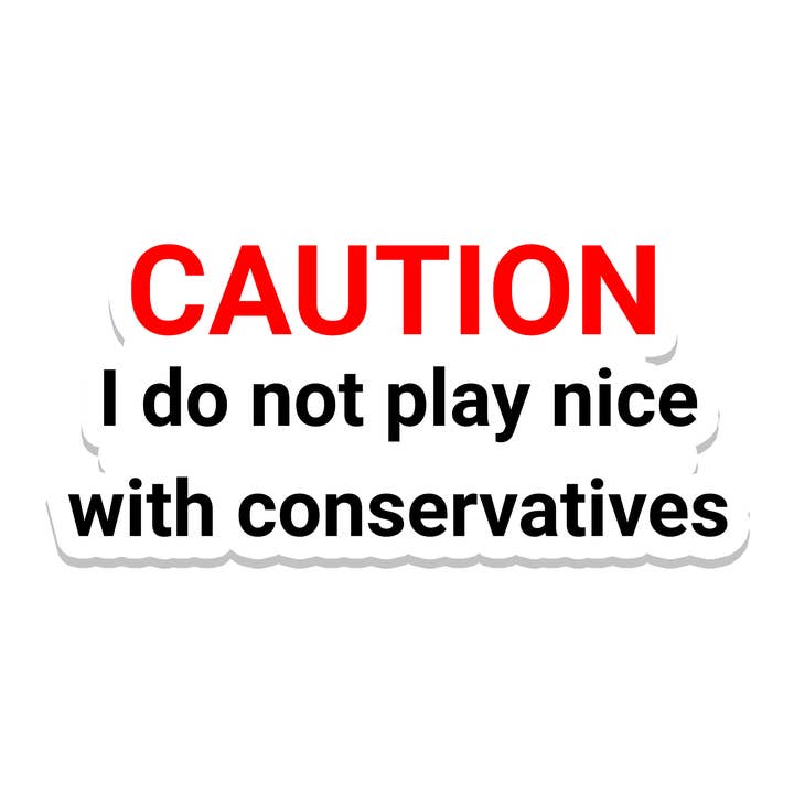 Funny Conservative | Politics | Waterproof Bumper Sticker for wholesale by SlapPolitics Stickers