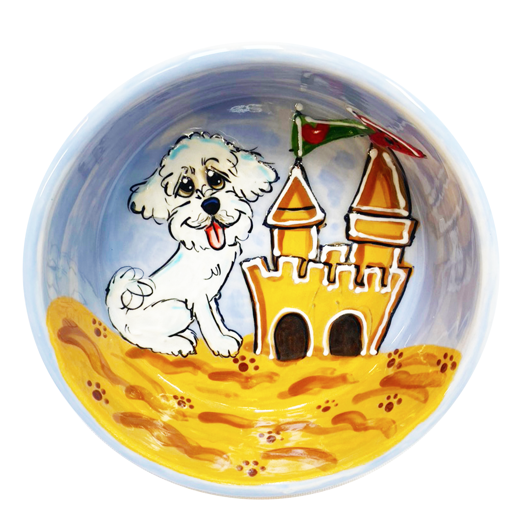 Faux Paw Productions – Großhandel Futternapf – Katze/Hund – Maltesisch | Hundenapf aus Keramik, handbemalt4