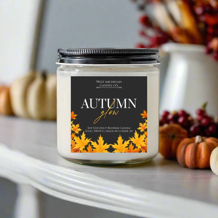 Herfstgloed Herfst Sojawas Mengsel Geurkaars | Niet-Toxisch | Herfstkaars | Herfstdecoratie | Cadeau-ideeën | Handgemaakt voor wholesale door West Michigan Candle Co