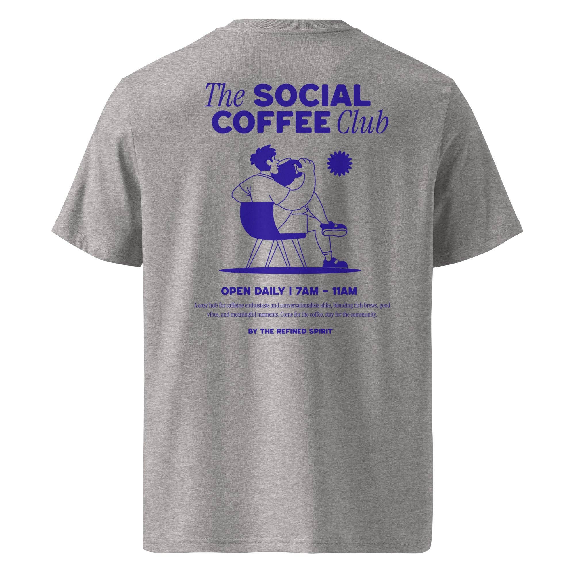 The Refined Spirit – Großhandel T-Shirt mit Siebdruck – Unisex – Der Social Coffee Club - Bio-T-Shirt12