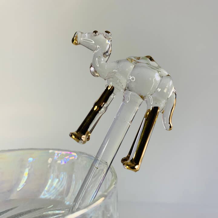 Dandarah - Wholesale Drink Stirrer - Blown Glass Cocktail Stirrer - Camel1