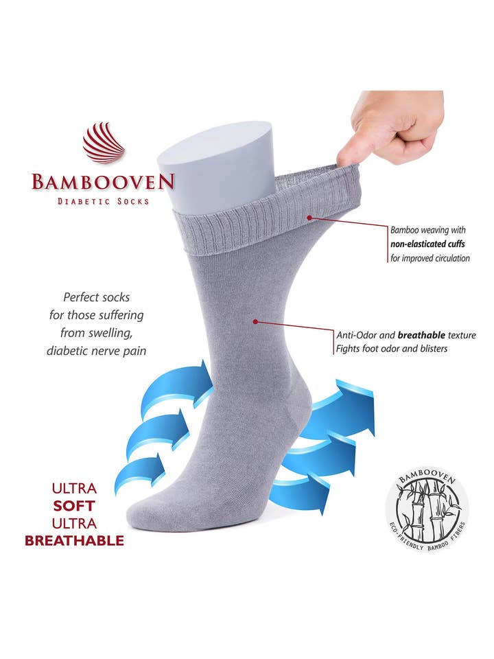 Bambooven - Wholesale Socks - Men's - Bambooven Men’s Bamboo Diabetic Dress and Trouser Socks -5342