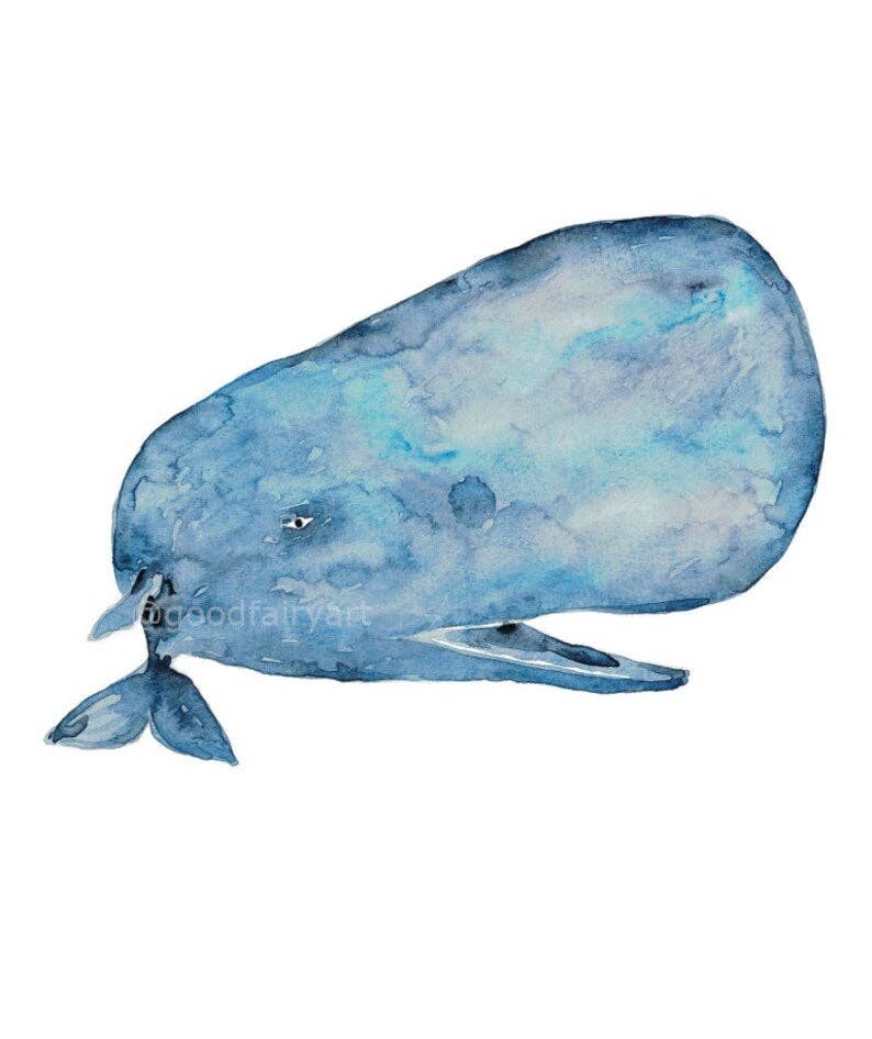 Goodfairyart - Wholesale Gallery Wall Set - Set of 3 Sperm Whale Cachalot Watercolor Painting4