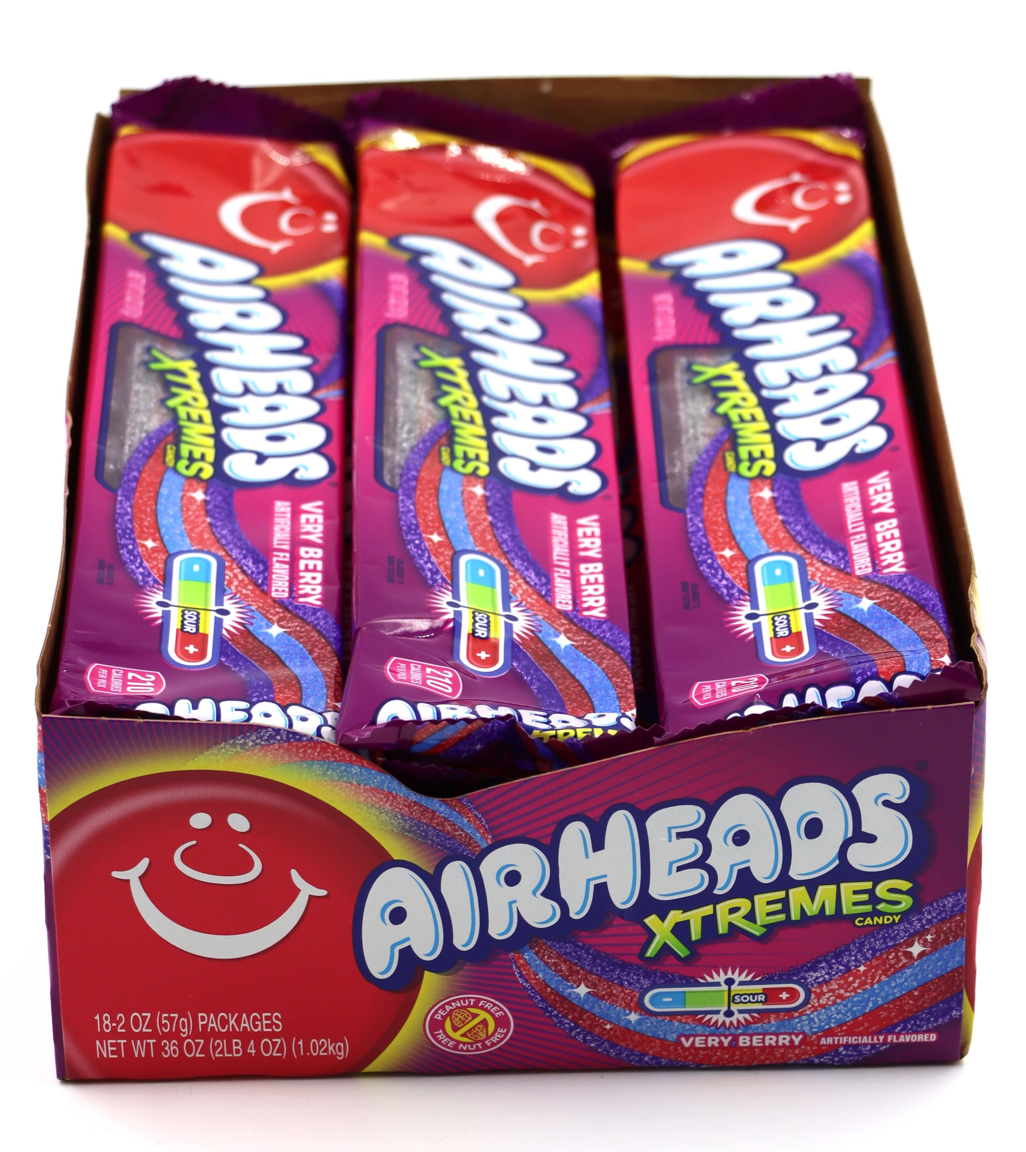 Grandpa Joe's Candy Shop - Wholesale Gummy - Airheads Xtremes Very Berry Candy Belts 2oz, 18ct1