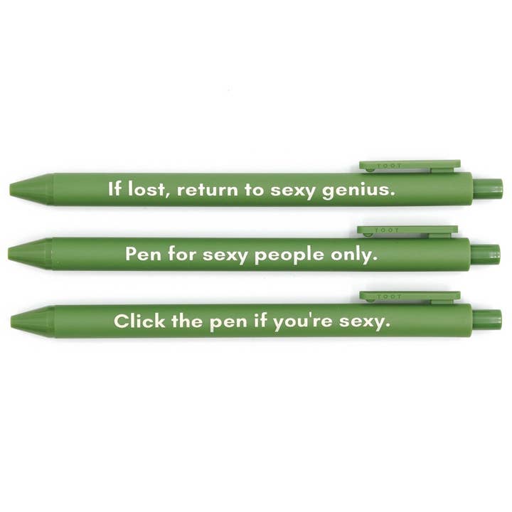 Sexy People Pen Set 🌹 of 3 Cute Quote Gel Pens for wholesale by GetBullish