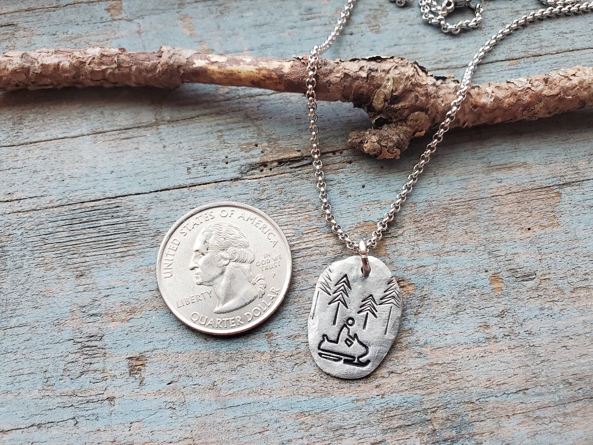 Kathryn's Collection - Vente Colliers à pendentif - Collier Motoneige, Fait Main avec Estampage8