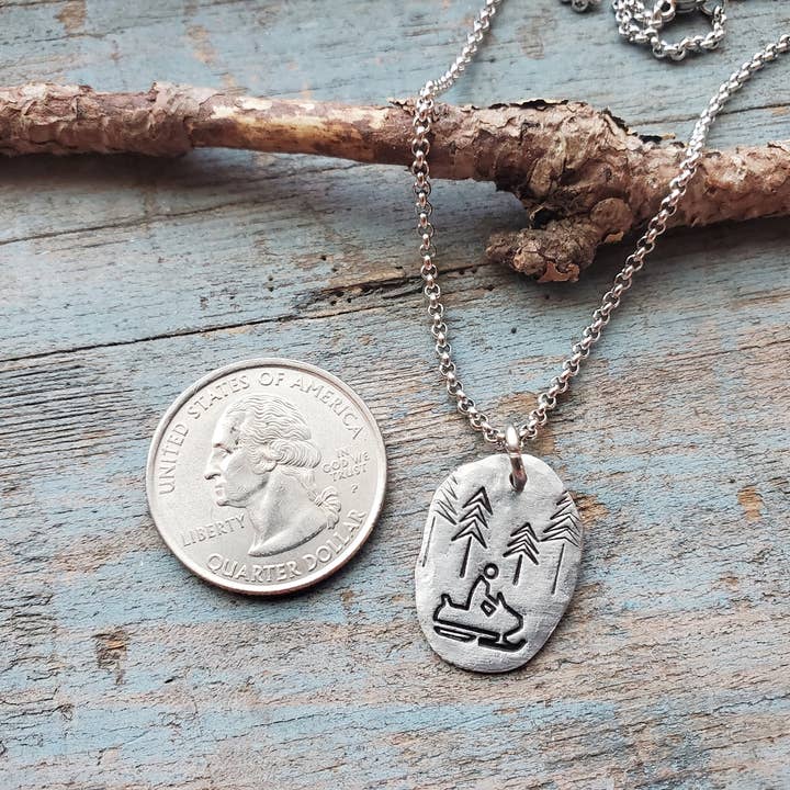 Kathryn's Collection - Vente Colliers à pendentif - Collier Motoneige, Fait Main avec Estampage8