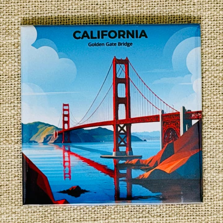 Magnet de l'État de Californie - Pont du Golden Gate pour la vente par Cozy Print