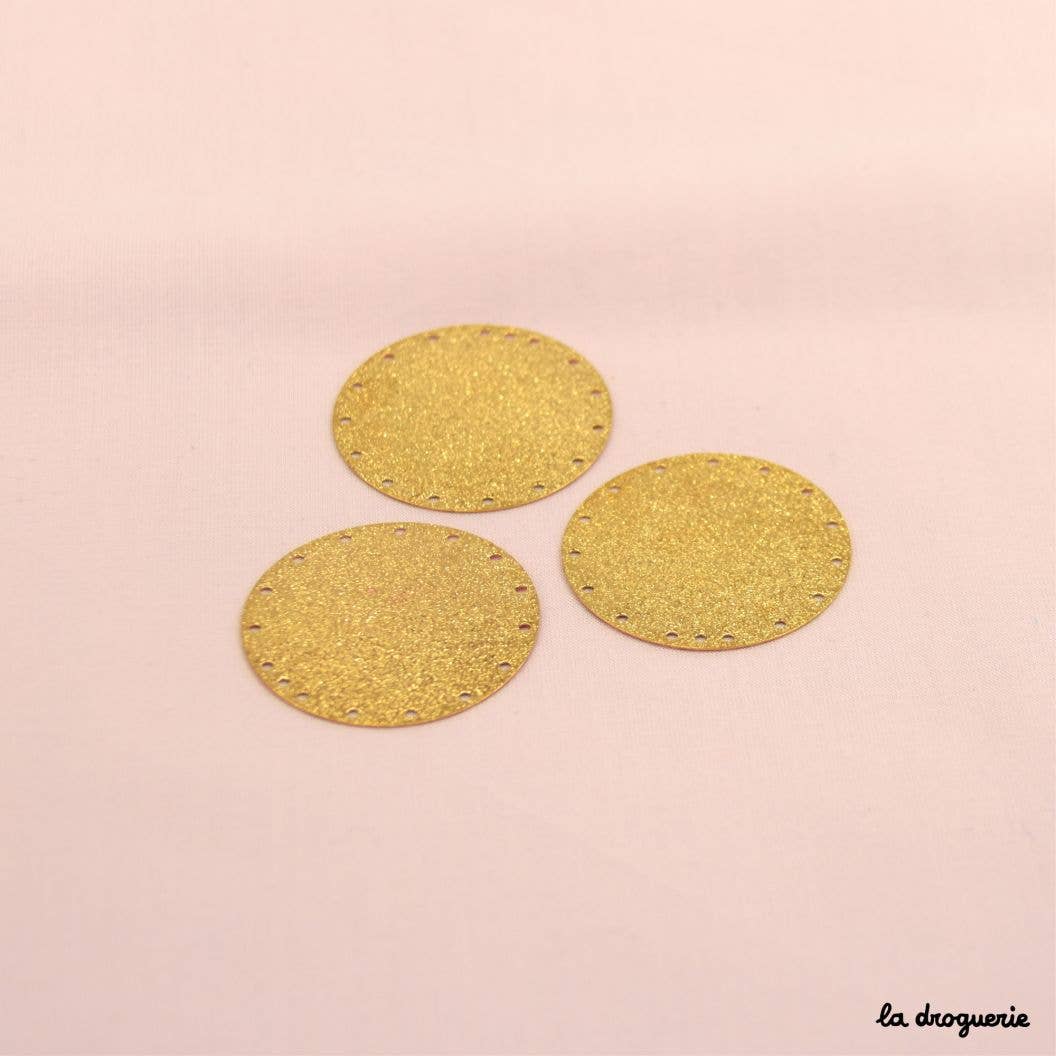 LA DROGUERIE – wholesale Beads – Round frosted sequin bead with drilled hole 35 mm0