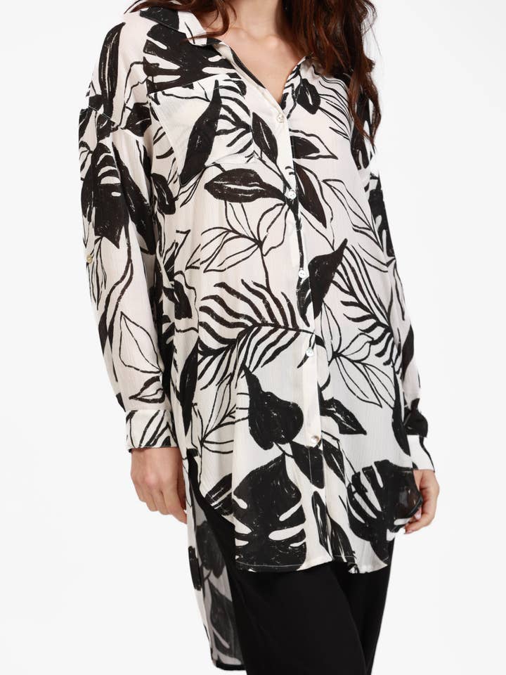 Salty Weekend - Wholesale Dress - Women's - ANTIGUA WHITE UBER PRINT SHIRT DRESS3