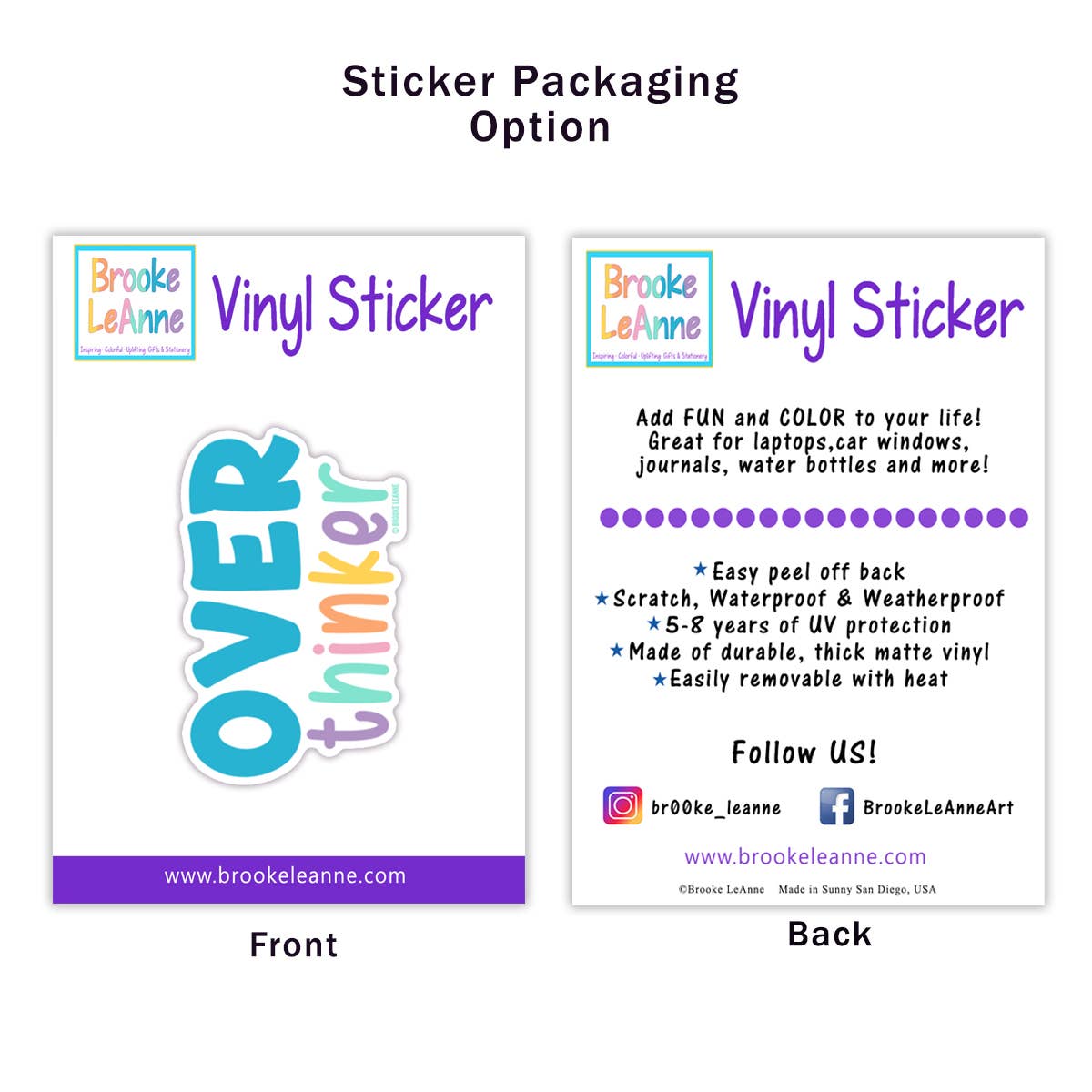 Brooke LeAnne - Wholesale Sticker - Overthinker Sticker1