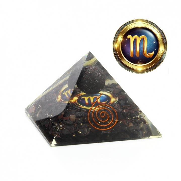 UniArt - Wholesale Spiritual Stone/Crystal - Orgonite pyramid with zodiac symbol7