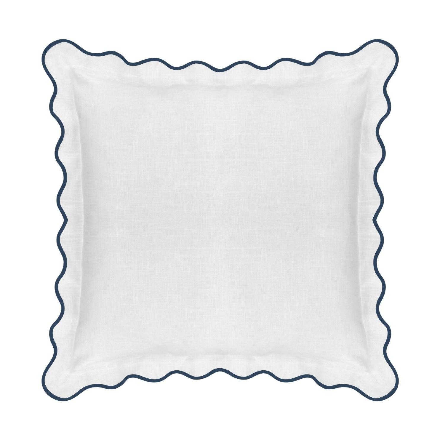 Laura Park Designs - Wholesale Bedding Pillowcase/Sham - Scalloped Sham, Navy / White0