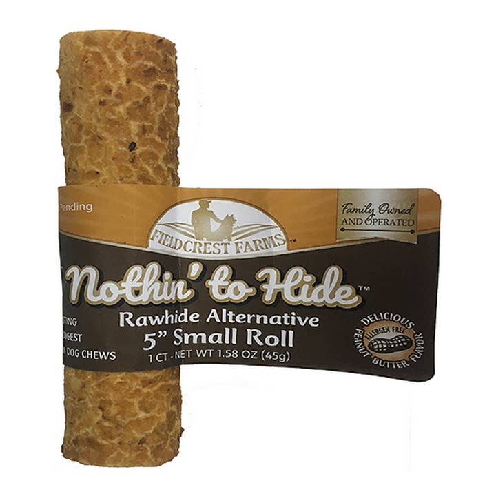 Fieldcrest Farms Nothin' To Hide 5" Small Roll Peanut Butter for wholesale by King Wholesale Pet Goods