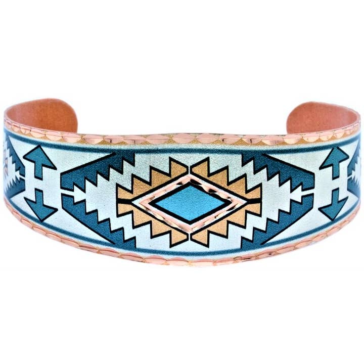 BA 708 Teal Blue Native Bracelets for wholesale by COPPER ARTS INC.